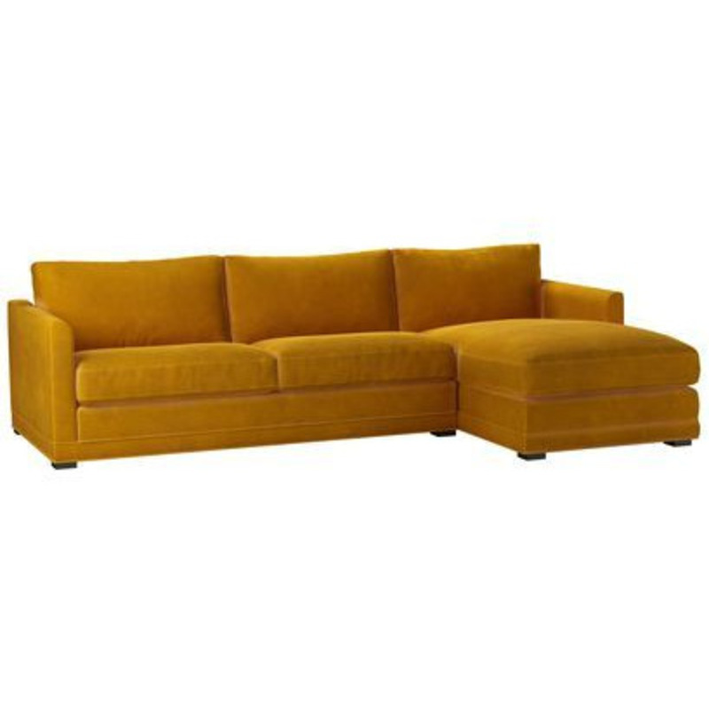 Aissa Large RHF Chaise Storage Sofa in Amber Smart Velvet by