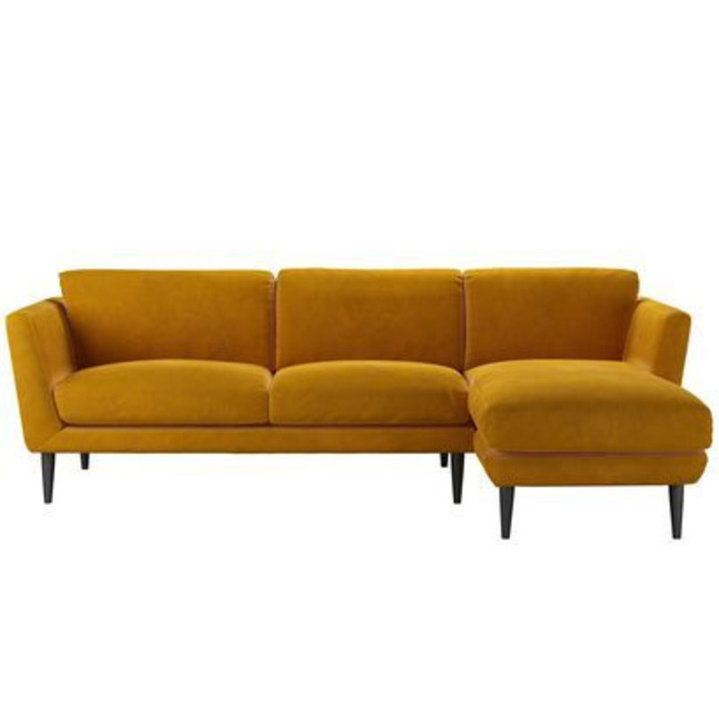 Holly Medium RHF Chaise Sofa in Amber Smart Velvet by sofa