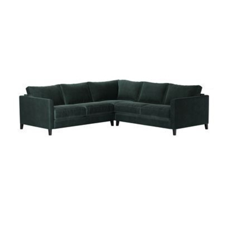 Izzy Small Corner Sofa in Smokey Green Cashmere Velvet by