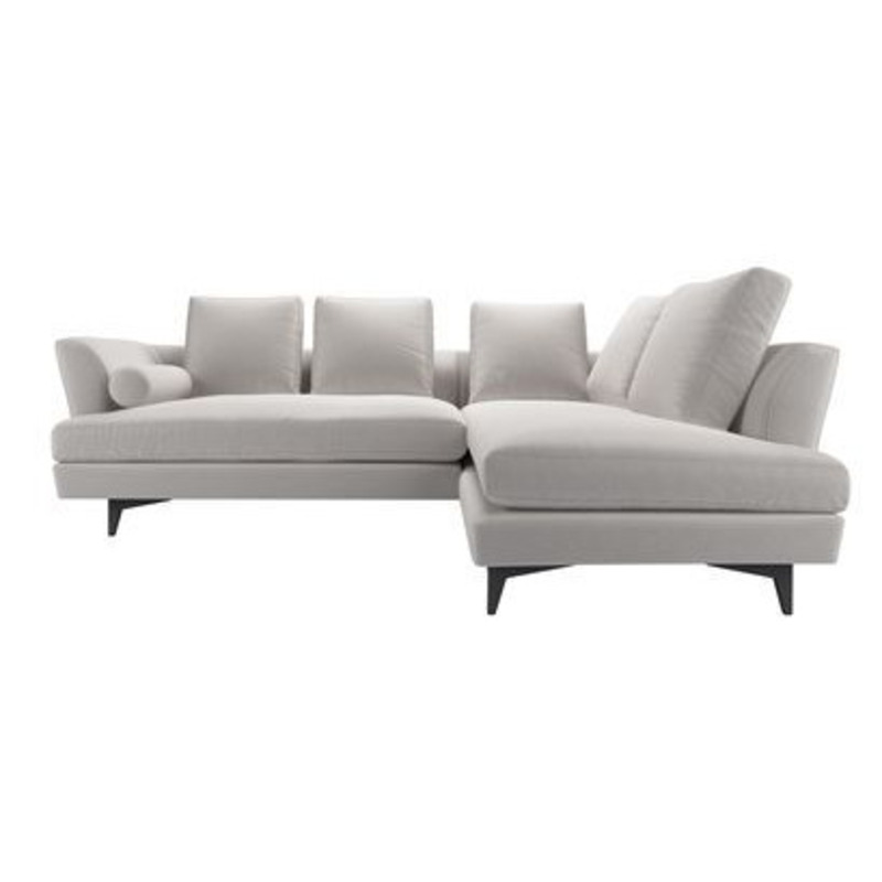 Larsen RHF Open End Corner Sofa in Dove Grey Smart Velvet by