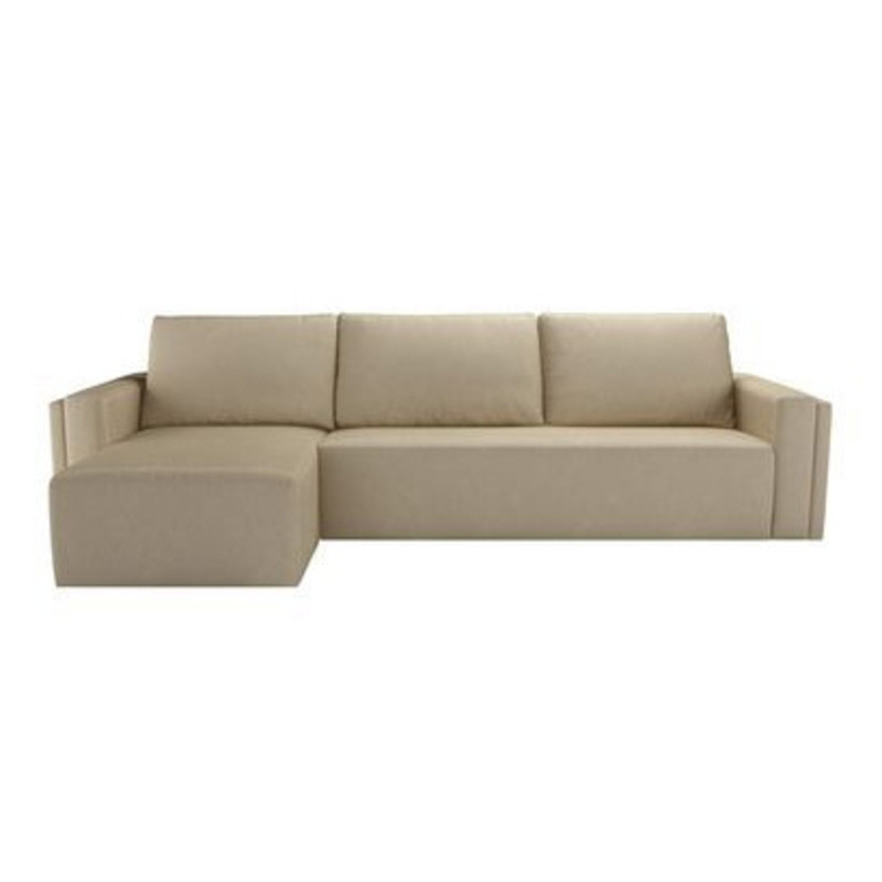 Oswald Left Hand Open End Corner Sofa in White sands Soft Chenille
