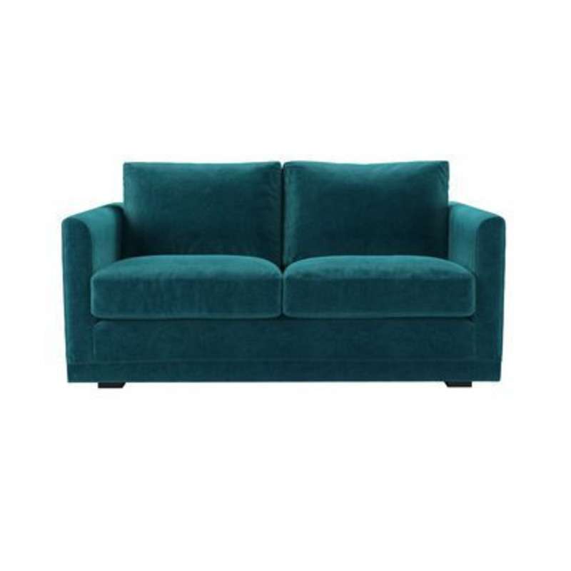 Aissa 2 Seat Sofa with removable cover in Neptune Smart Velvet sofa