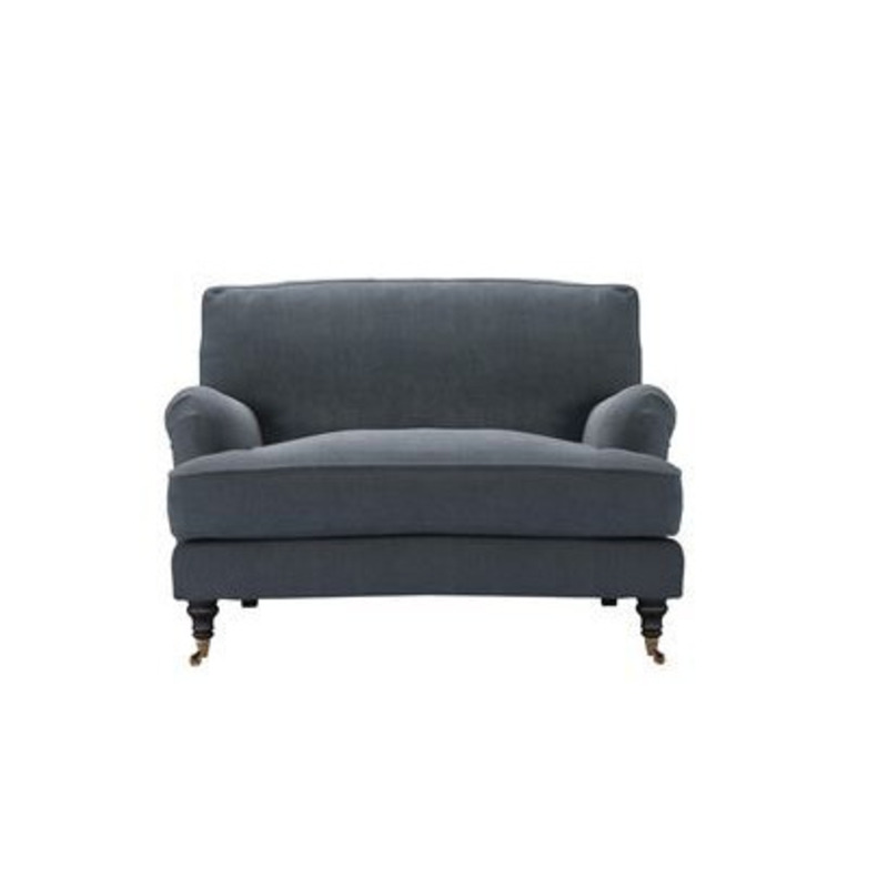 Bluebell Loveseat in Flint Vermeer Linen by