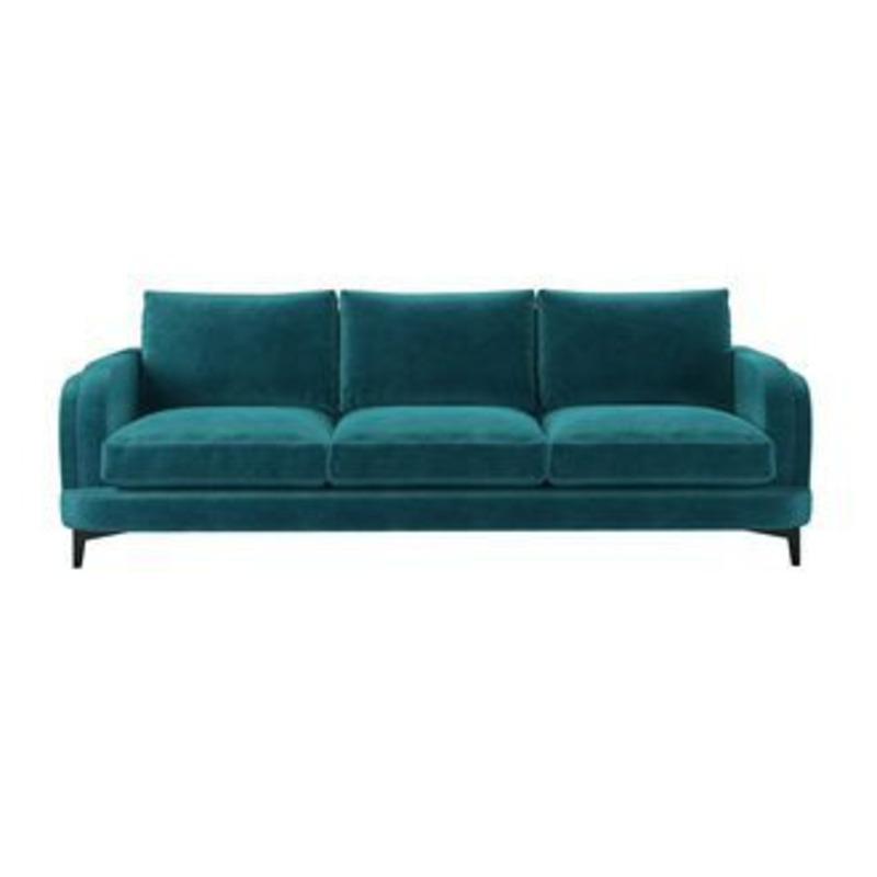 Boston Curved Arm 4 Seat Sofa in Neptune Smart Velvet by