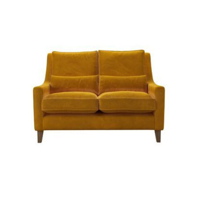 Iggy High Back 2 Seat Sofa in Amber Smart Velvet by