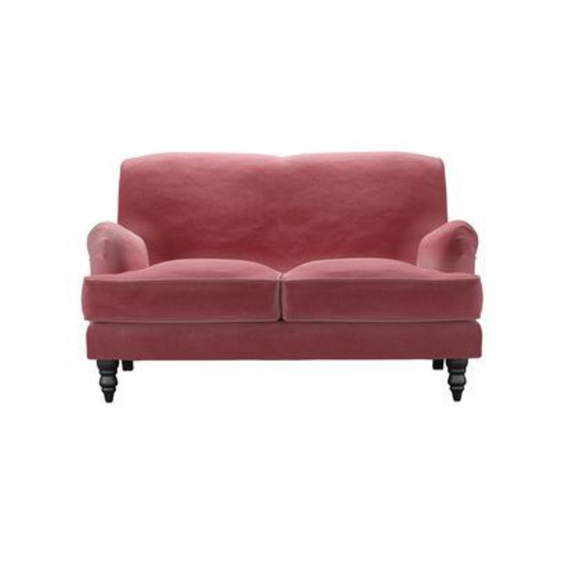 Snowdrop 2 Seat Sofa (breaks down) in Dusty Rose Cotton Matt Velvet