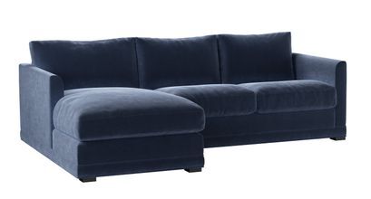 Aissa Small LHF 2 Seat Chaise Sofa bed in Navy Velvet - sofa.com by ...