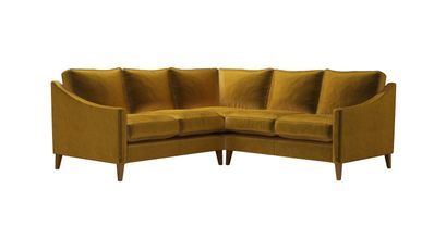 Iggy Small Corner Sofa in Nefertiti Gold Cotton Matt Velvet - sofa.com ...