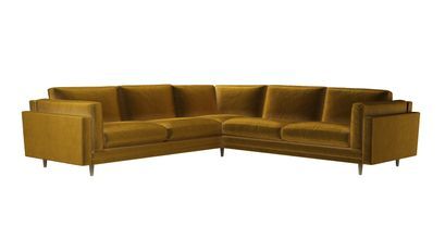 Marco Corner Sofa in Nefertiti Gold Cotton Matt Velvet - sofa.com by ...
