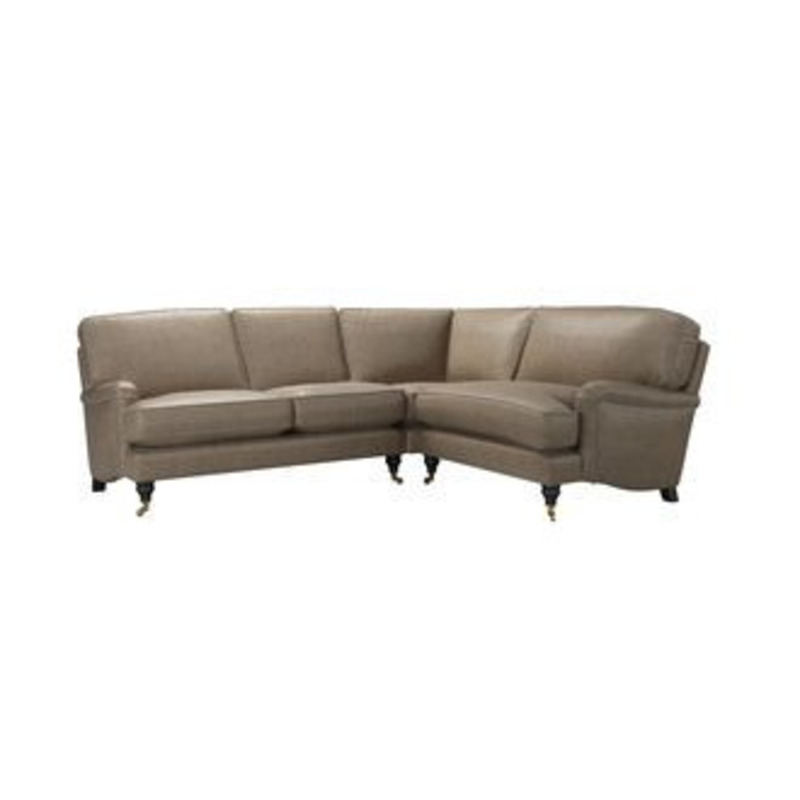 Bluebell Asym. Crn LHF 2 Seat w RHF Loveseat in Pewter Grain Leather