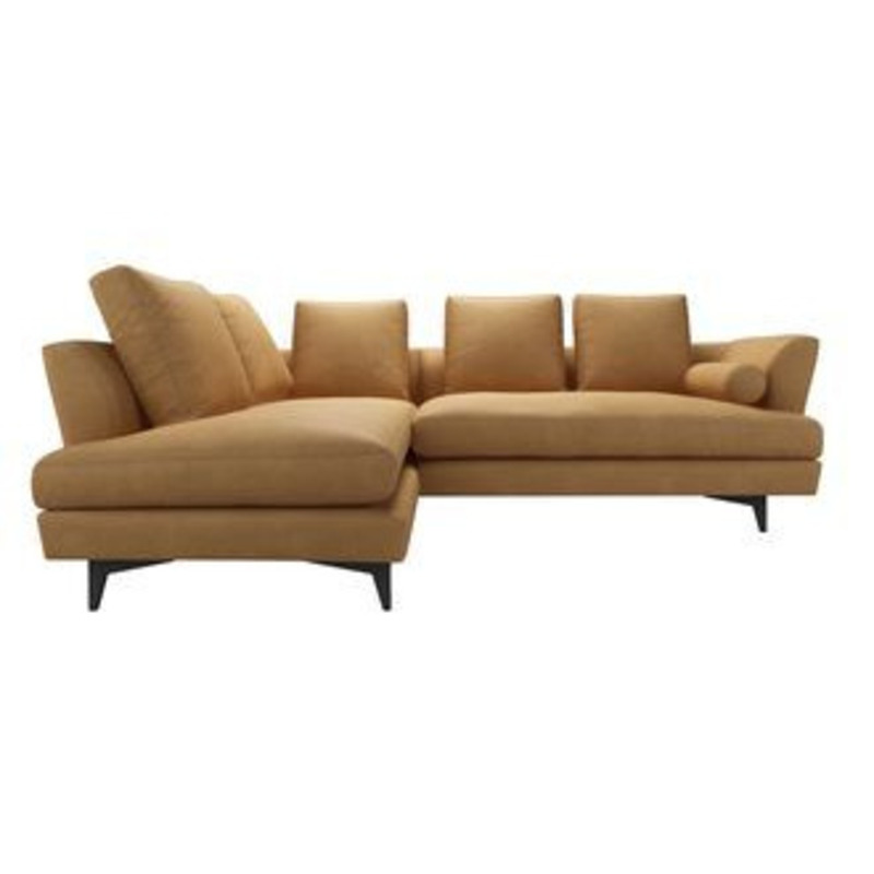 Larsen LHF Open End Corner Sofa in Turmeric Powdered Leather - sofa.com