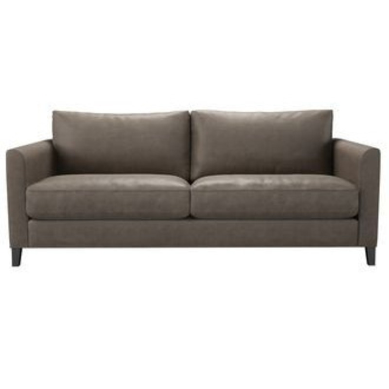 Izzy 3 Seat Sofa (breaks down) in Basalt Grain Leather by