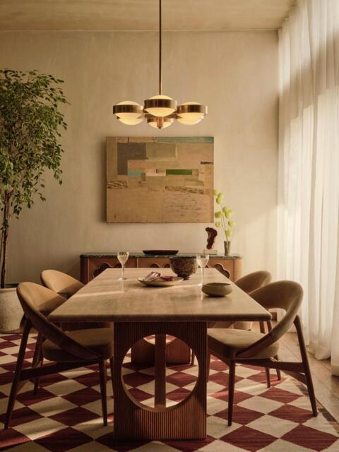 Elliot Table Elliot Dining Table, Travertine by Soho Home Ltd | uFurnish.com