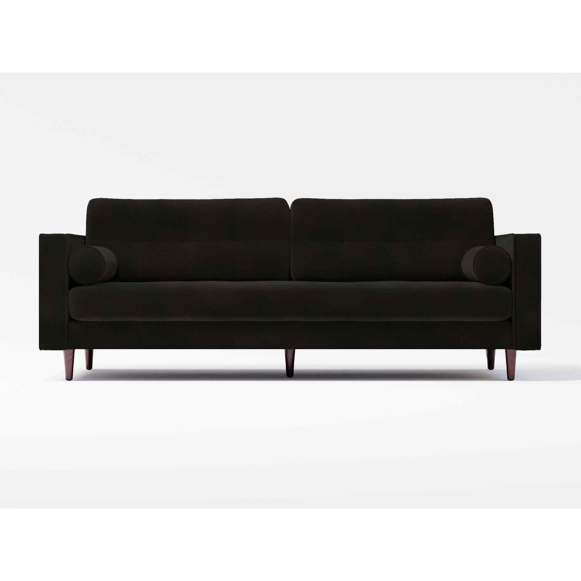 Hayes 3 Seater Sofa Black Leather by Splendour Sofas