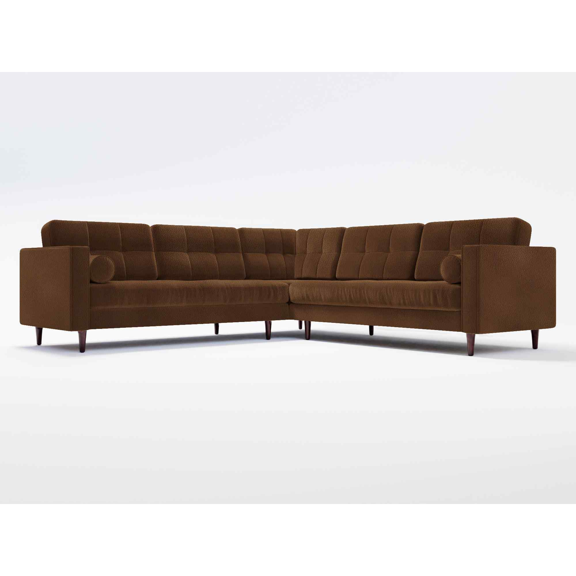 Hayes Corner Sofa Brown Leather by Splendour Sofas