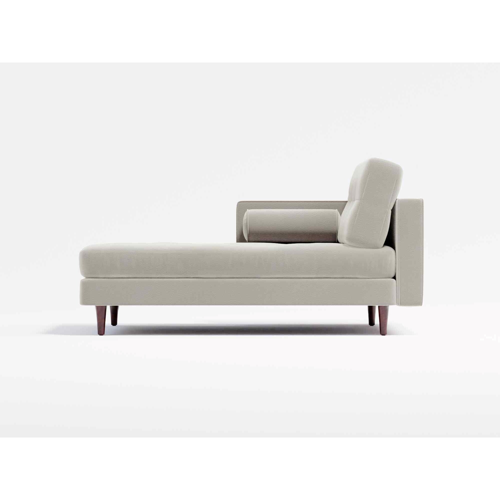 Hayes Leather Left Hand Chaise Lounge White Leather by Splendour