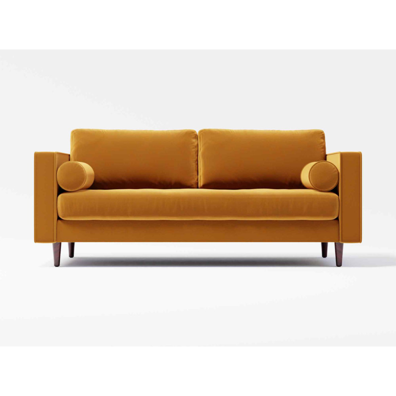 Jacob 2 Seater Velvet Sofa Gold Velvet by Splendour Sofas