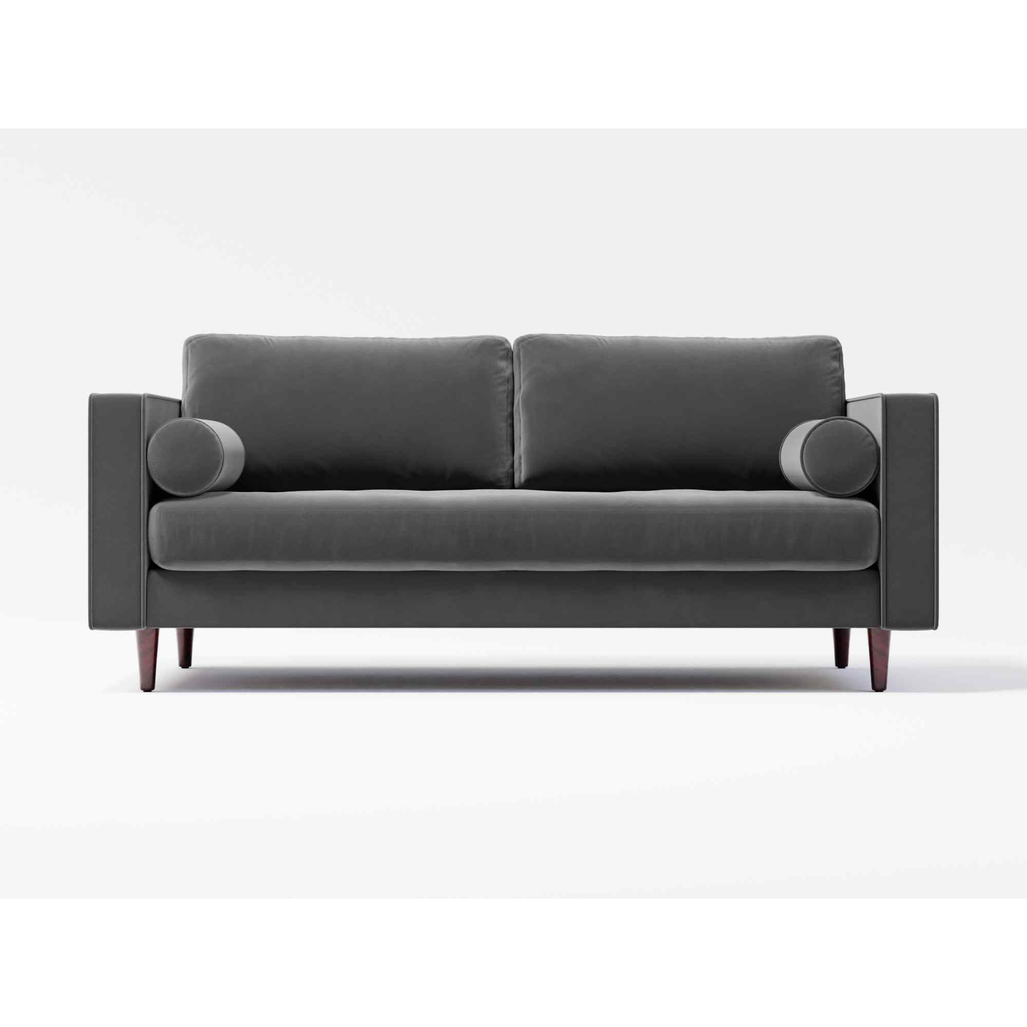 Jacob 2 Seater Velvet Sofa Light Grey Velvet by Splendour Sofas