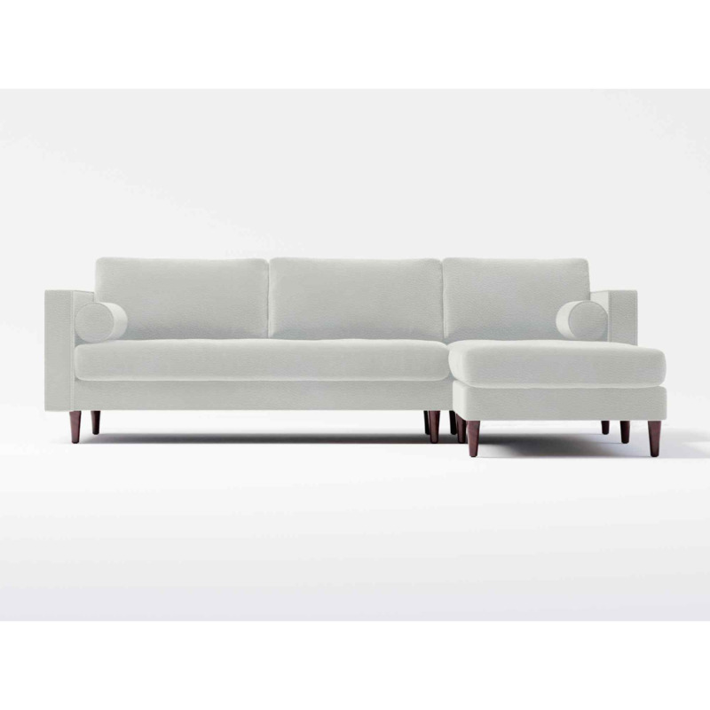 Jacob 4 Seater Right Hand Chaise Sofa White Leather by Splendour Sofas