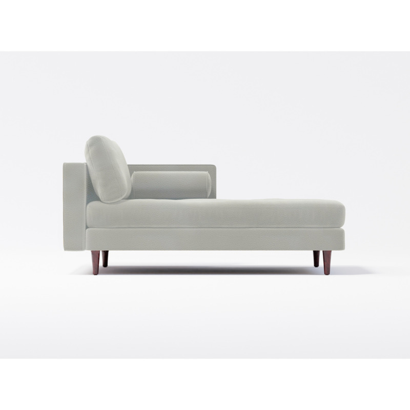 Jacob Leather Right Hand Chaise Lounge White Leather by Splendour