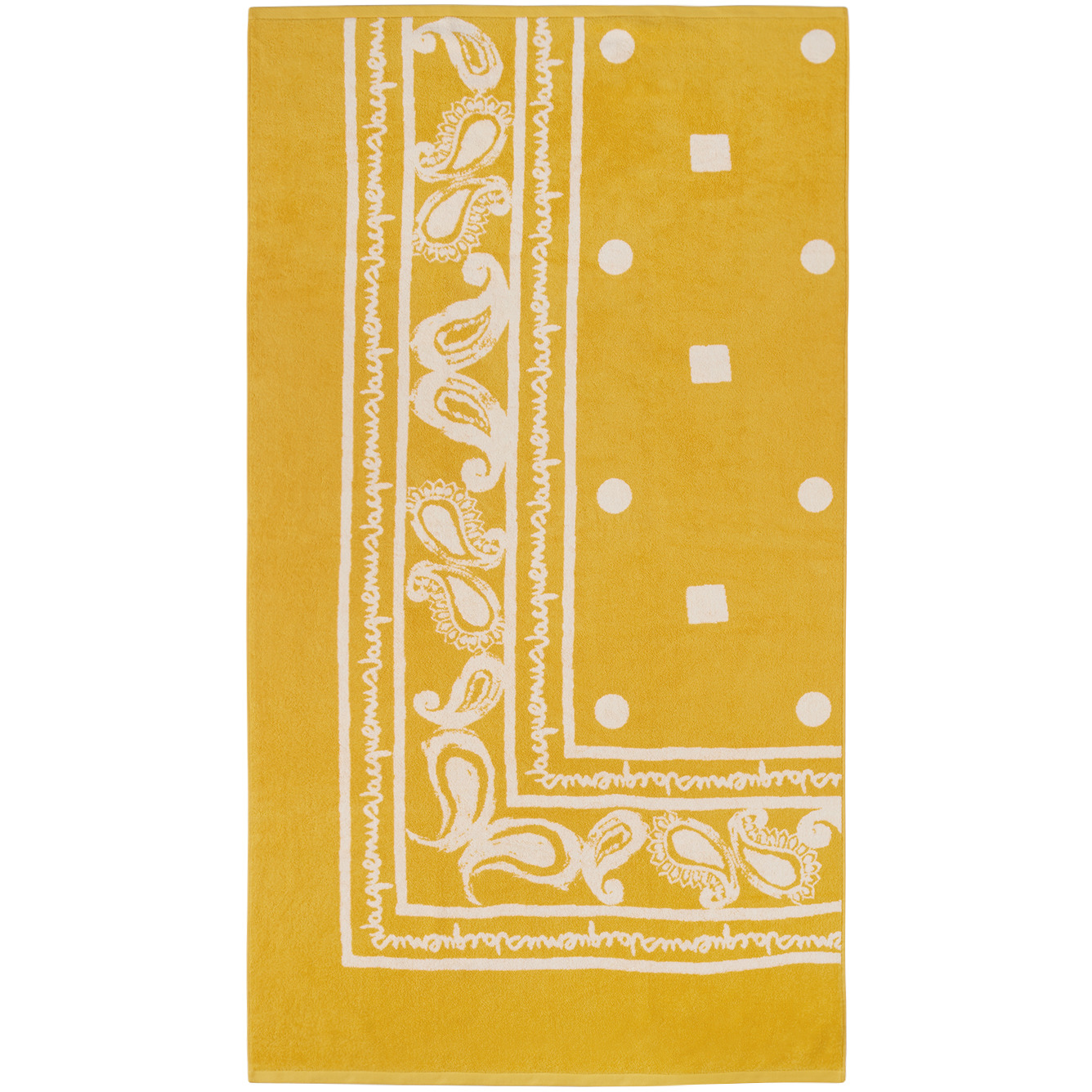 Jacquemus Yellow & White Le Raphia 'La Serviette Bandana