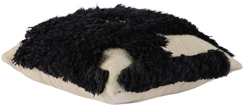 Mush Studios Black & Off-White 'The Wooly' Cushion by SSENSE