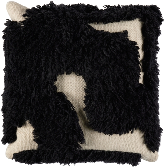MUSH STUDIOS ブラック＆オフホワイト The Wooly クッション Mush Studios Black & Off-White 'The Wooly' Cushion by SSENSE