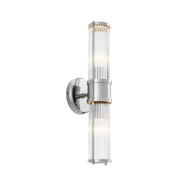Claridges Double Wall Lamp - Nickel by Sweetpea & Willow | ufurnish.com