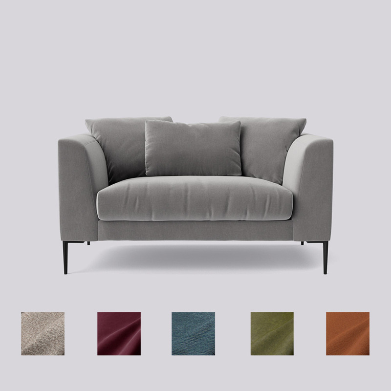 Swoon - Alena - Love Seat - Grey - Crushed Velvet by Swoon | ufurnish.com