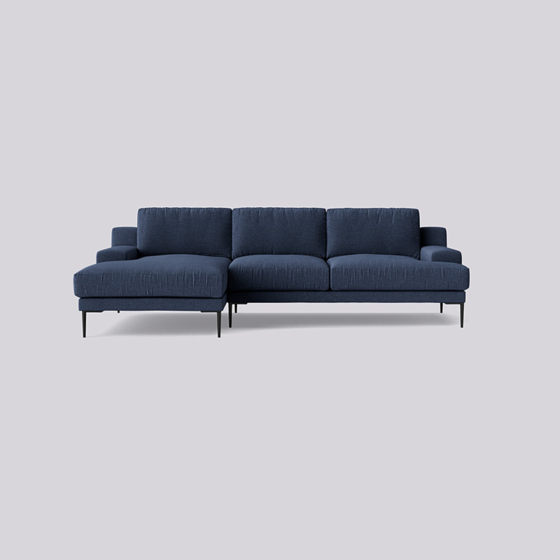 Swoon Almera LeftHand Corner Sofa Dark Blue House Weave by Swoon