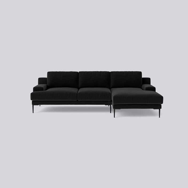 Swoon Almera RightHand Corner Sofa Black by Swoon