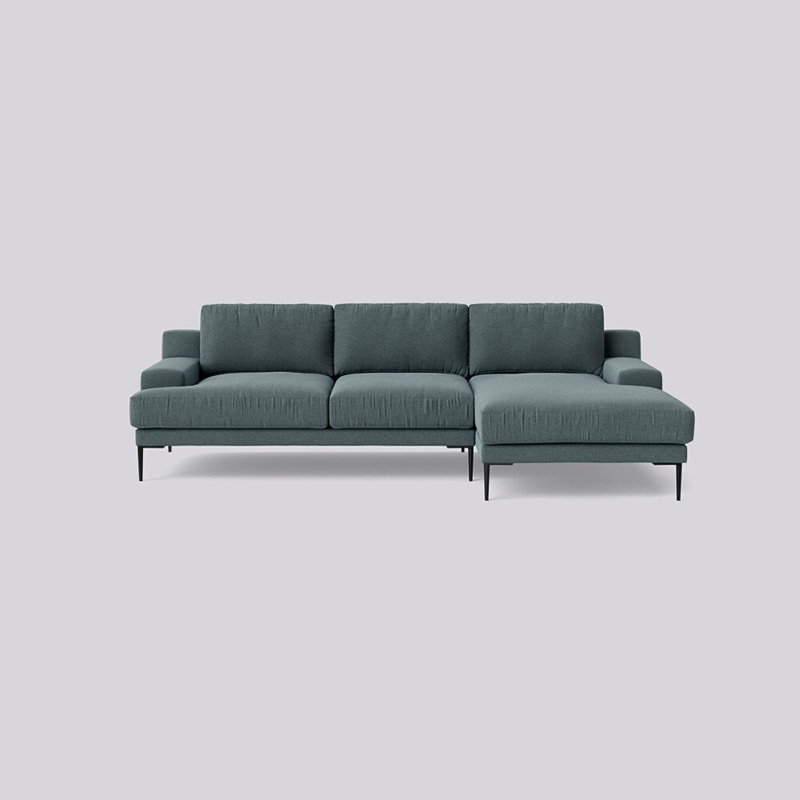 Swoon Almera RightHand Corner Sofa Blue Smart Wool by Swoon