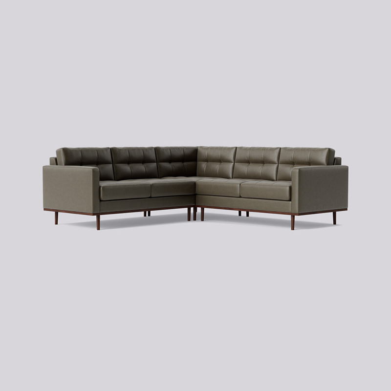 Swoon Berlin FiveSeater Corner Sofa Grey Smart Leather by