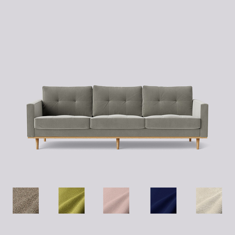 Swoon Berlin FourSeater Sofa Grey Crushed Velvet by Swoon