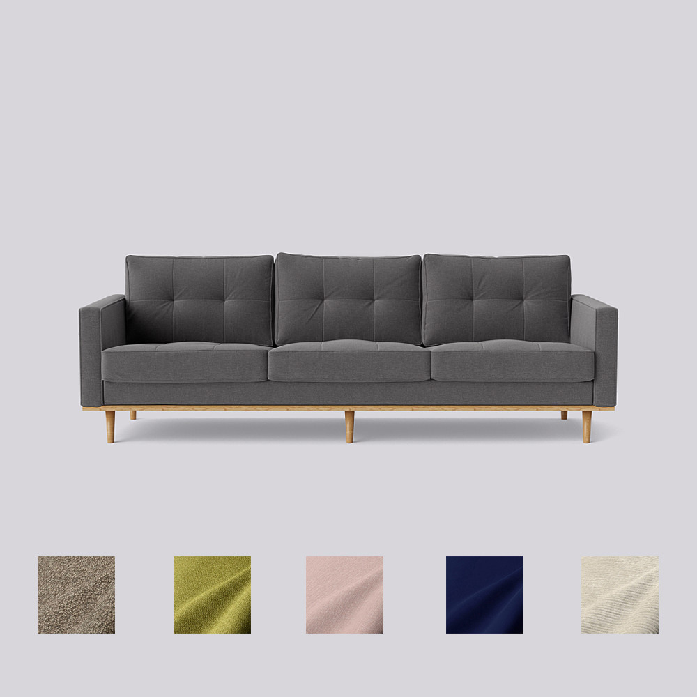 Swoon Berlin FourSeater Sofa Grey House Weave by Swoon