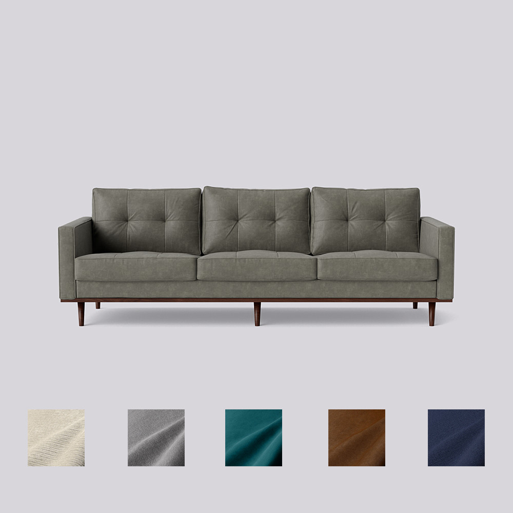 Swoon Berlin FourSeater Sofa Grey Smart Leather by Swoon