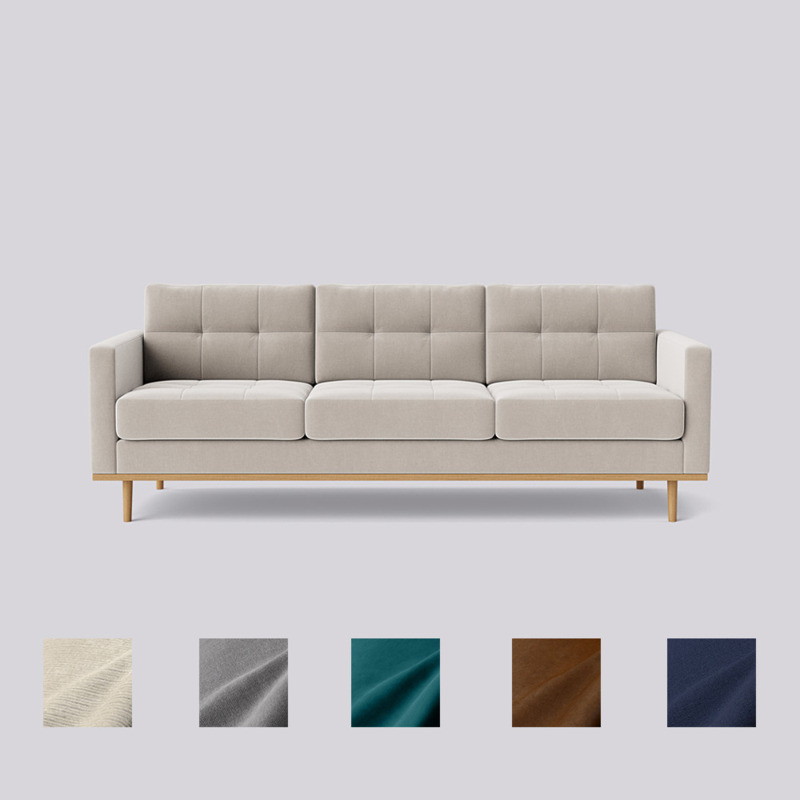 Swoon Berlin ThreeSeater Sofa White Crushed Velvet by Swoon