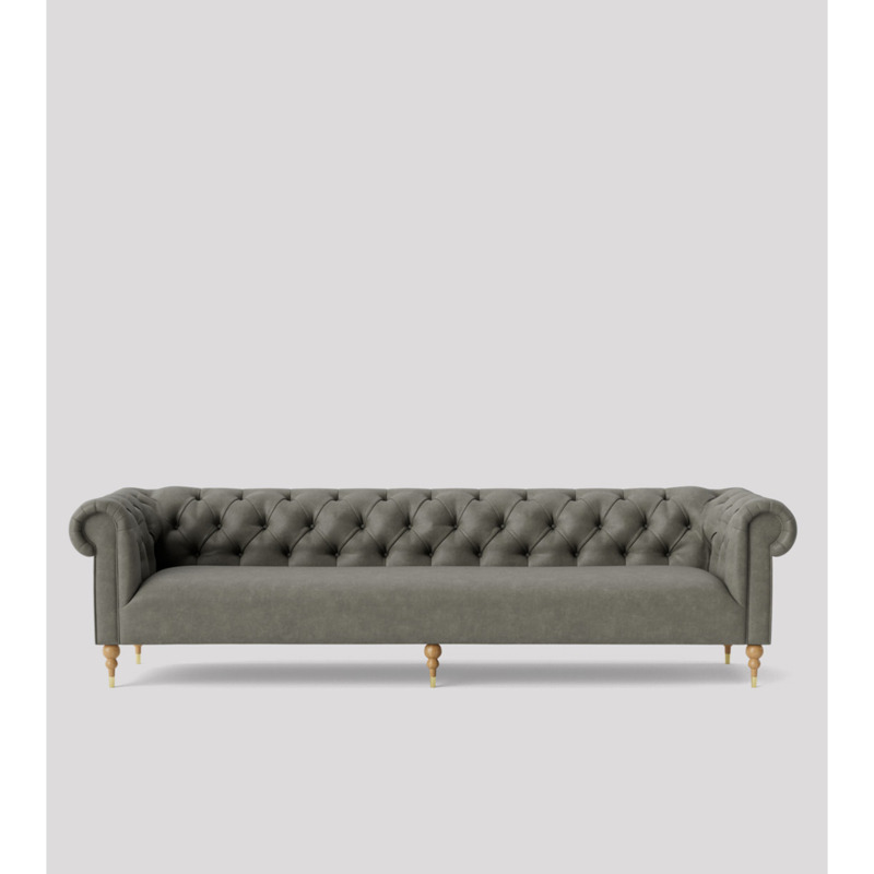 Swoon Briggs FourSeater Sofa Grey Smart Leather by Swoon