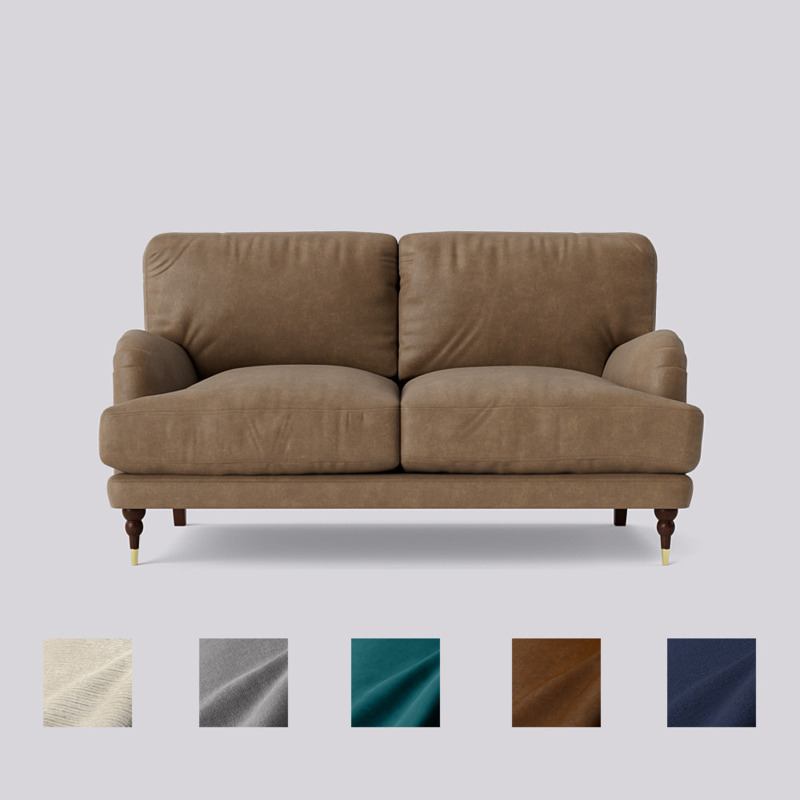 Swoon Charlbury TwoSeater Sofa Brown Smart Leather by Swoon