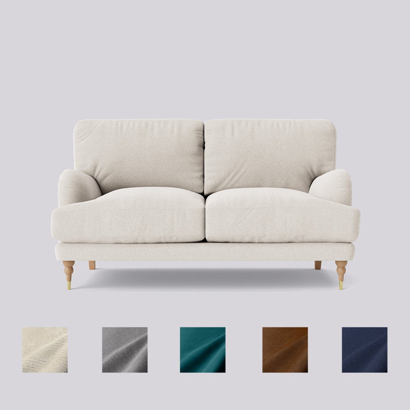 Swoon Charlbury TwoSeater Sofa White Smart Wool by Swoon