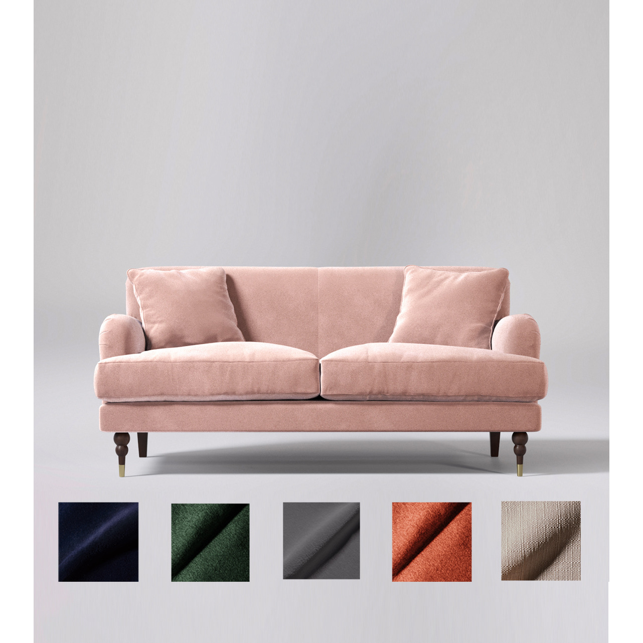 Swoon Chorley TwoSeater Sofa Pink Easy Velvet by Swoon