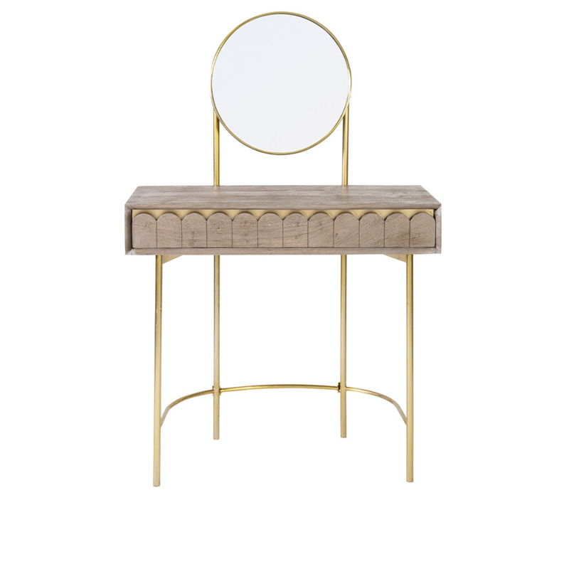 Swoon Connie Art Deco Dressing Table Brown Mango Wood by Swoon