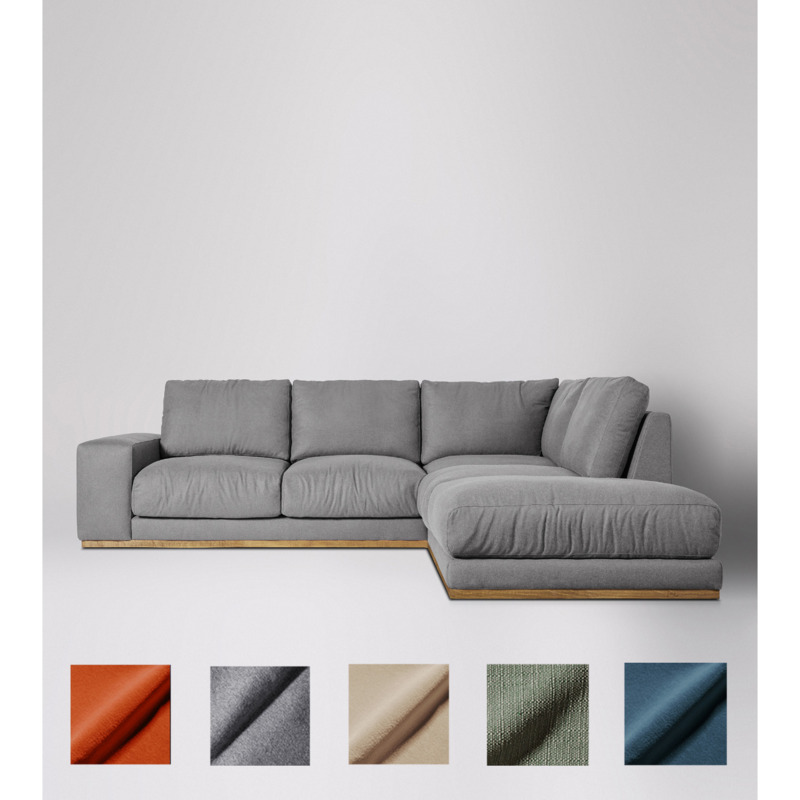Swoon Denver RightHand Corner Sofa Grey Smart Wool by Swoon