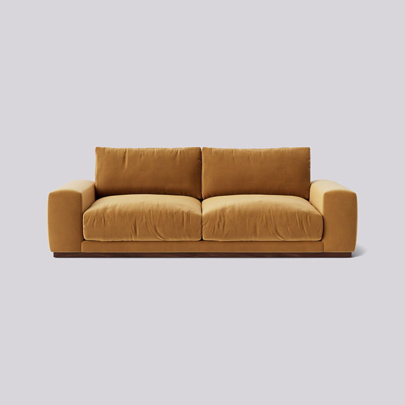 Swoon Denver ThreeSeater Sofa Brown Easy Velvet by Swoon