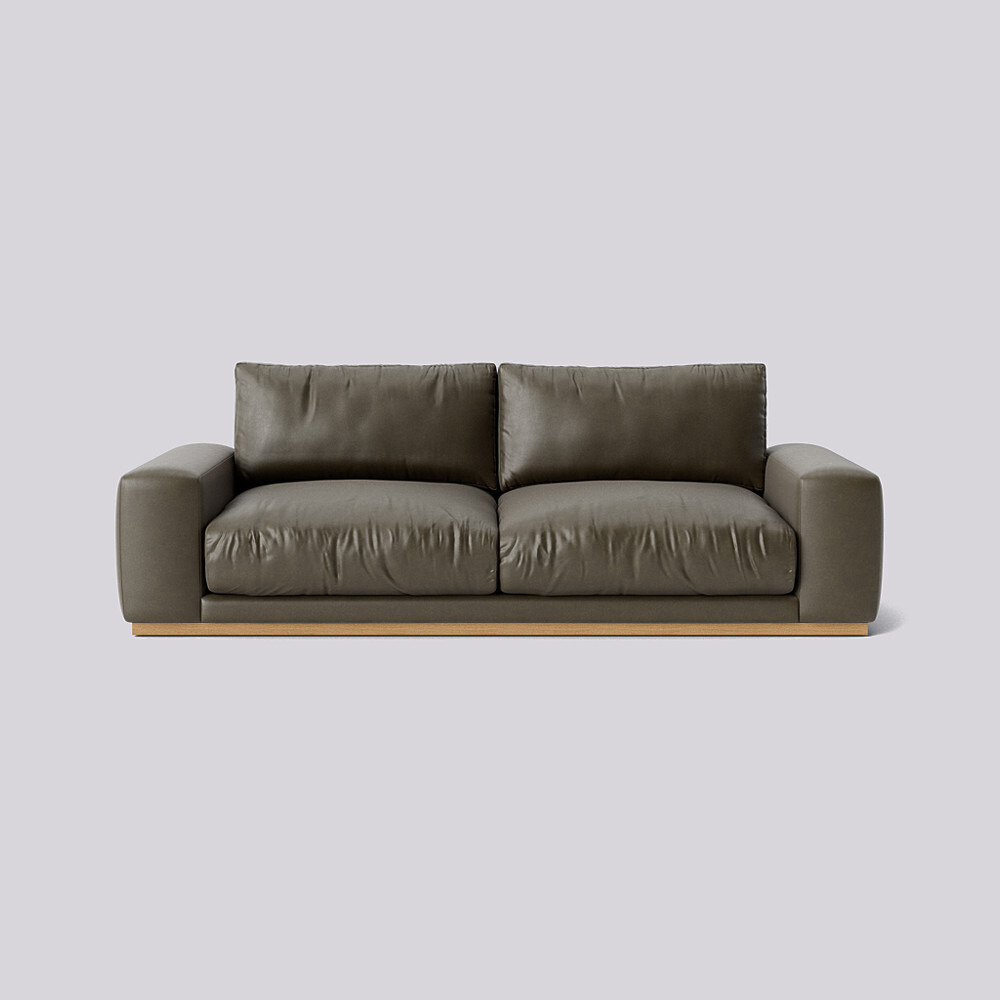 Swoon Denver ThreeSeater Sofa Grey Smart Leather by Swoon