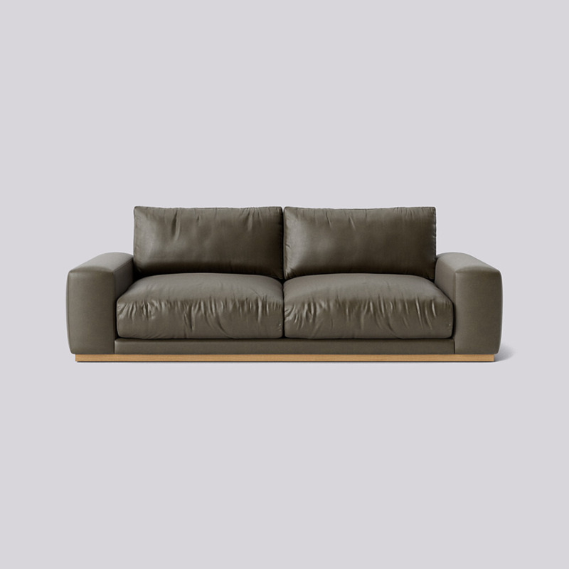 Swoon Denver ThreeSeater Sofa Grey Smart Leather by Swoon