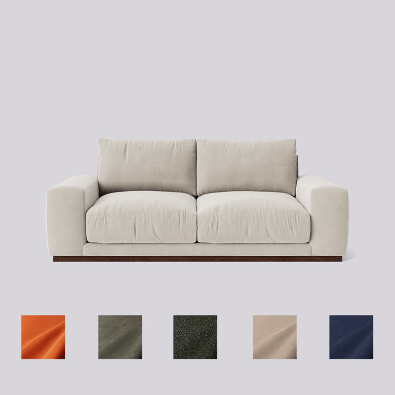 Swoon Denver TwoSeater Sofa White Easy Velvet by Swoon