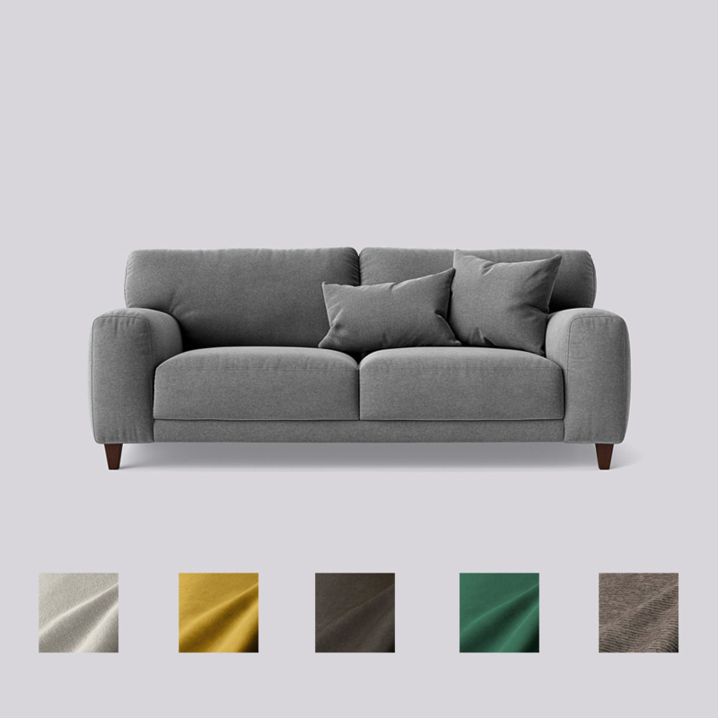 Swoon Edes TwoSeater Sofa Grey Smart Wool by Swoon