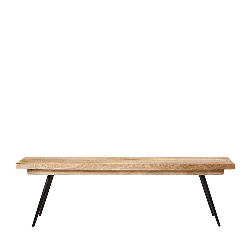 Swoon Ellis Bench MidCentury Modern Style Brown Mango Wood