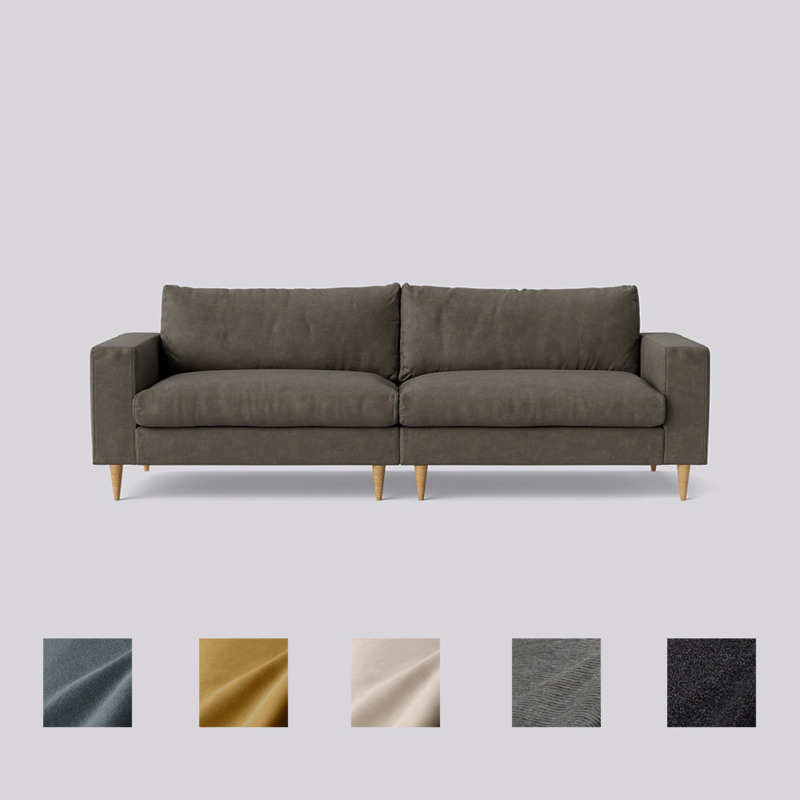 Swoon Evesham FourSeater Sofa Grey Smart Leather by Swoon